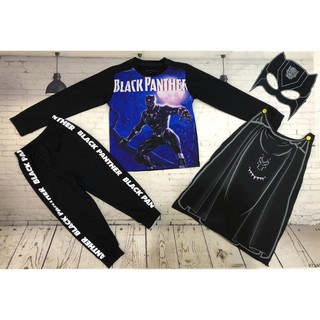 Đồ siêu nhân tay dài Comic in 3D người báo Black Panther bé trai