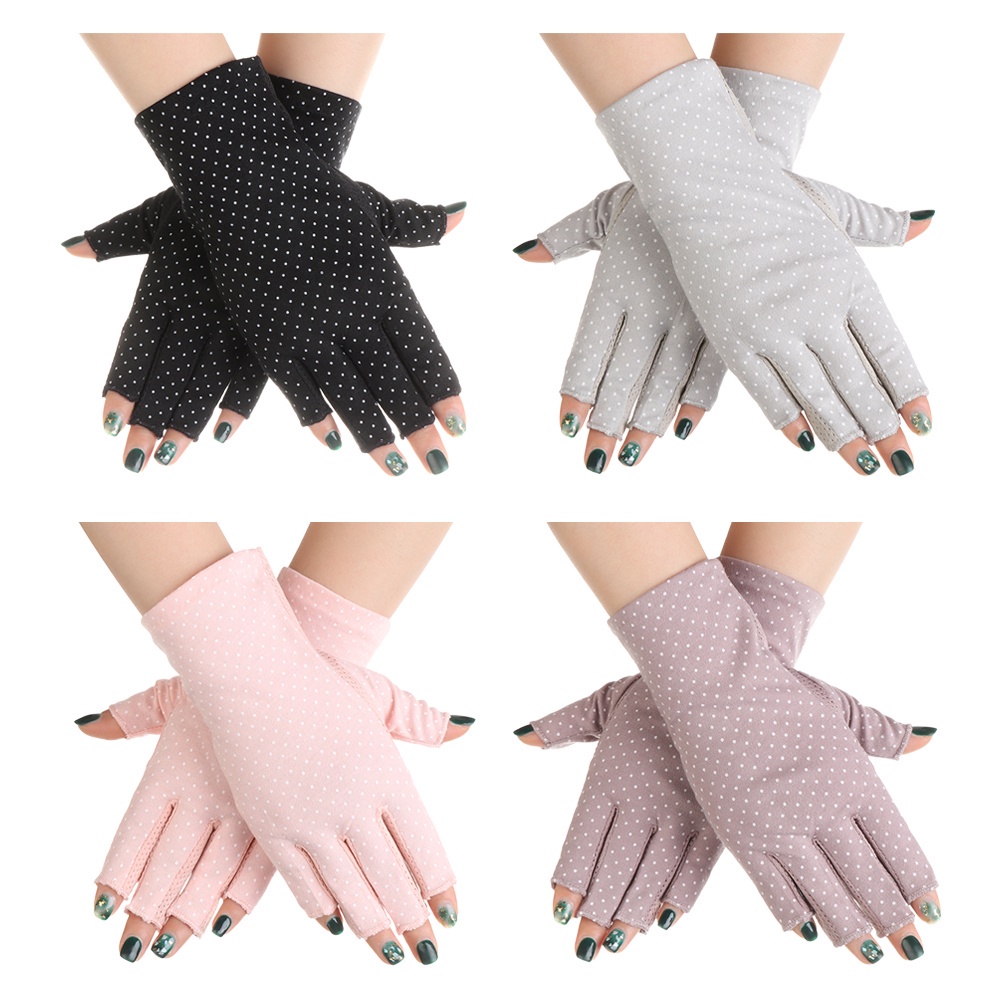 Đôi găng tay nữ hở ngón chống nắng chống trượt chống tia uv nhiều màu sắc