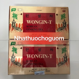 🟢🔵🔴 Chè ( trà) sâm WONGIN-T GINSENG TEA Hàn Quốc 10 hộp= 100 gói