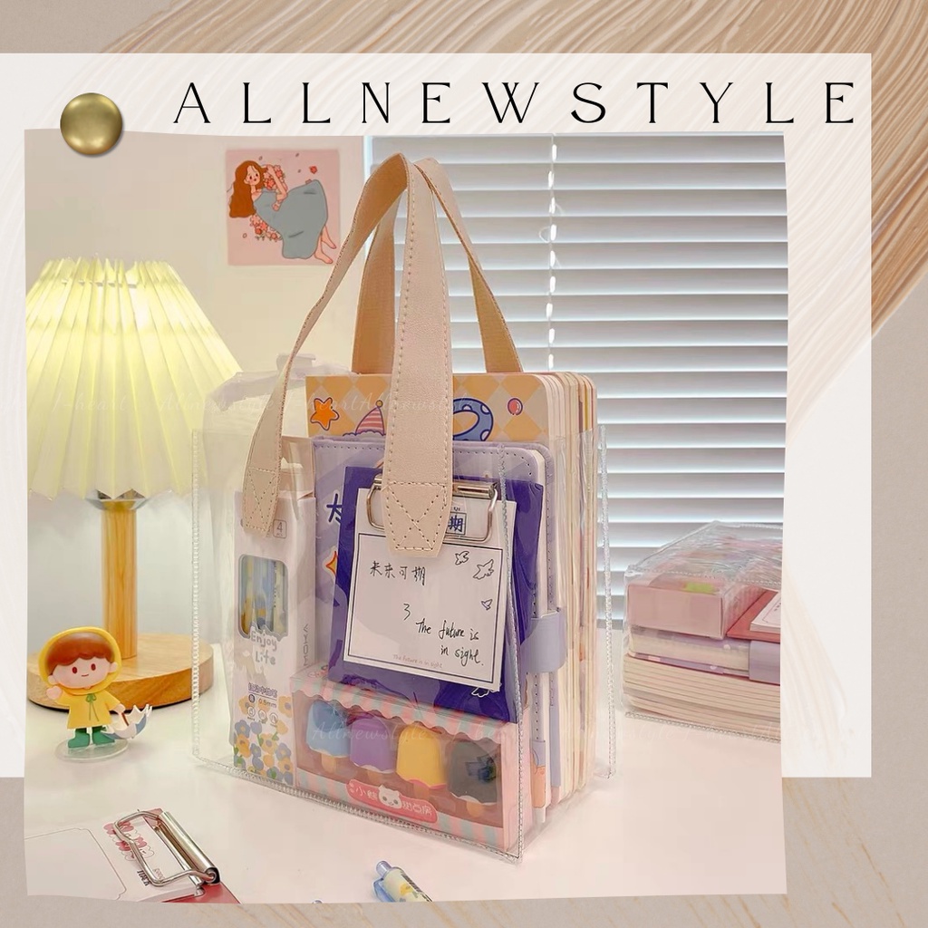Mới túi PVC trong suốt dày tay cầm xuông làm túi xách/ quà tặng Allnewstyle