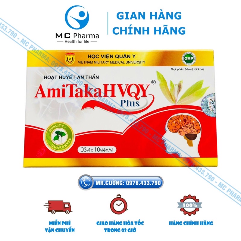 Hoạt huyết an thần Amitaka plus Học viện quân y hộp 30 viên