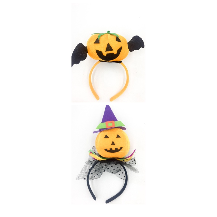 Băng Đô Cài Tóc Kèm Nón Phù Thủy Và Bóng Lông Trang Trí Halloween