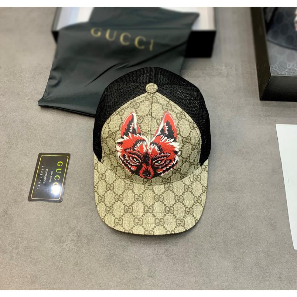 Nón gucci cao cấp sói đỏ hoa văn họa tiết sắc nét form chuẩn dáng ôm đầu