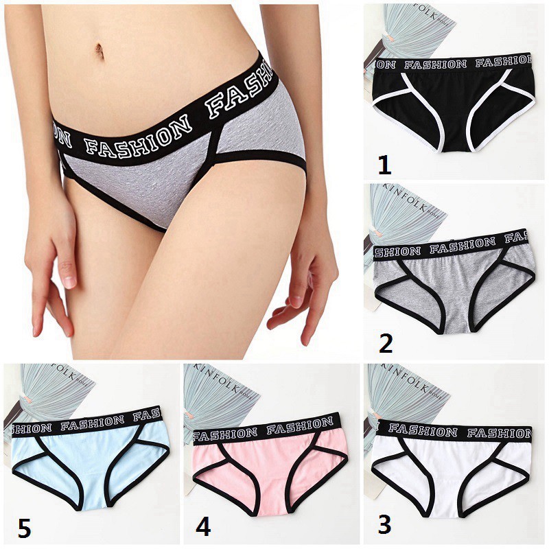 Quần lót lưng thấp hoạ tiết chữ thiết kế đơn giản cho phái nữ
