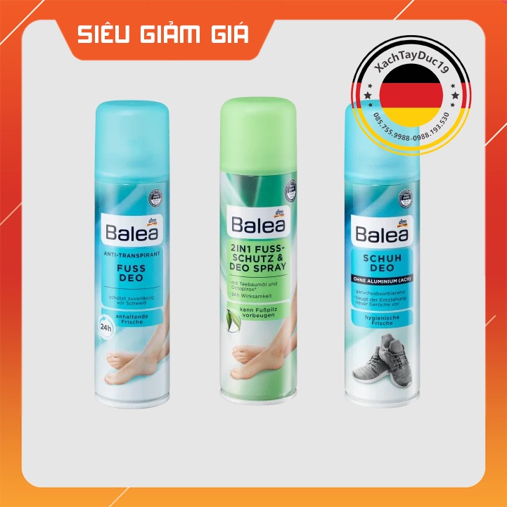 Xịt Khử Mùi Hôi Chân Và Giày Dép Balea 200ml của Đức