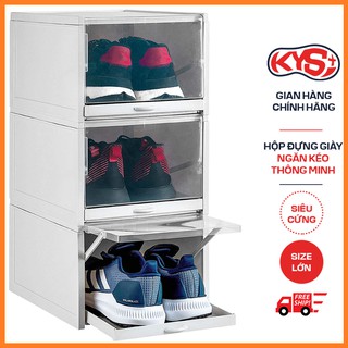 03 Hộp đựng giày nhựa cứng có ngăn kéo thông minh KYS - Màu Trắng - Size Lớn