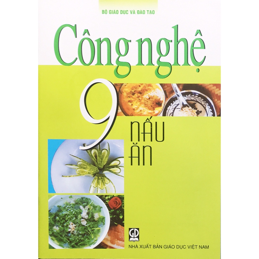 Sách Công nghệ 9: Nấu ăn và 3 tập nhãn vở cấp 2 72c