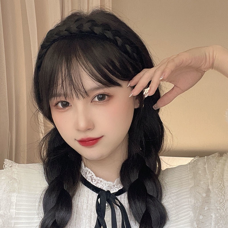 Tóc giả cài bính tết rít tóc mái thưa