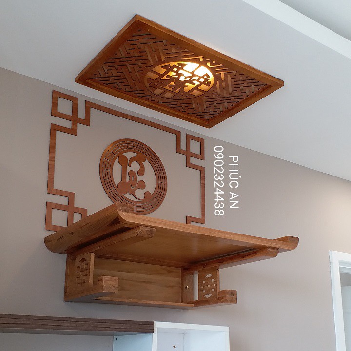 Bàn thờ treo tường chung cư hiện đại giá rẻ Vinh Nghệ An, bàn thờ size 68 - 48 giao đầy đủ y như hình