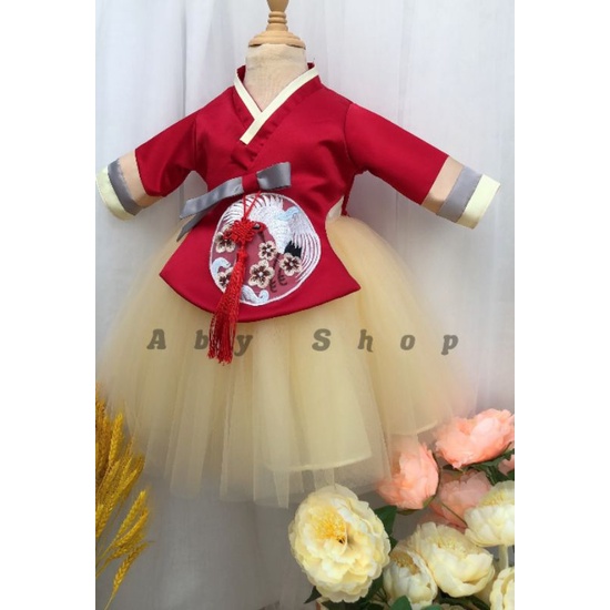 Váy hanbok cho bé tặng cài tóc