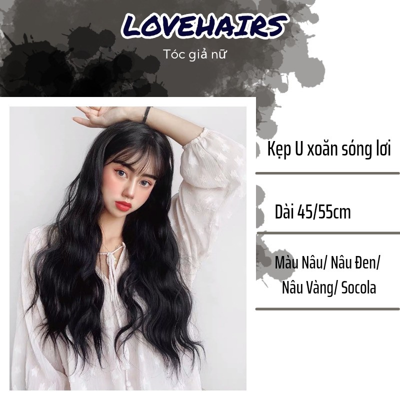 Tóc Giả Kẹp U Xoăn Sóng Nửa Đầu Hàn Quốc - Mã TG5 - Love Hairs