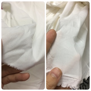 Vải voan cát và lụa lót trắng