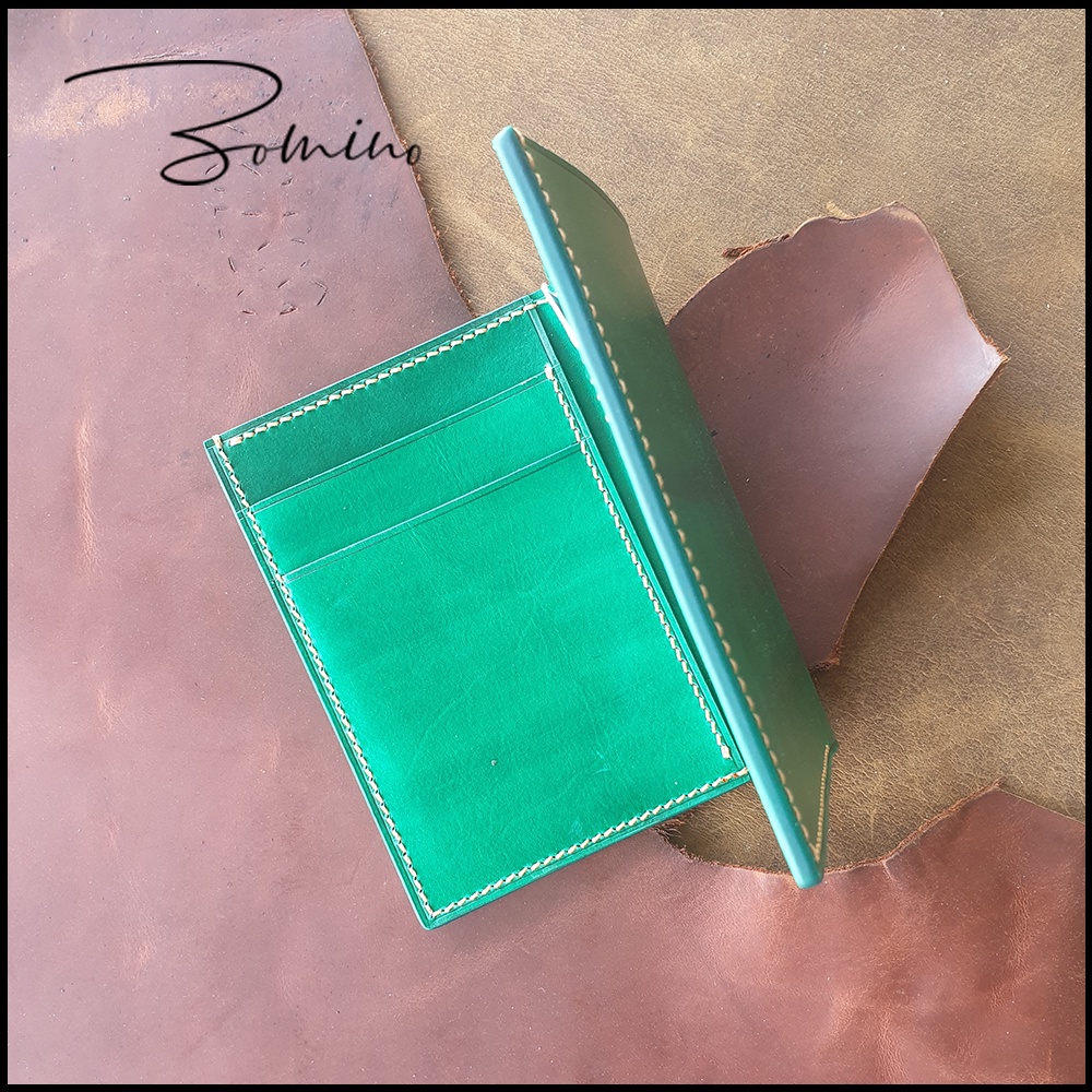 Ví da nam màu xanh lá cây dáng đứng chất liệu da bò thật mã VZM02