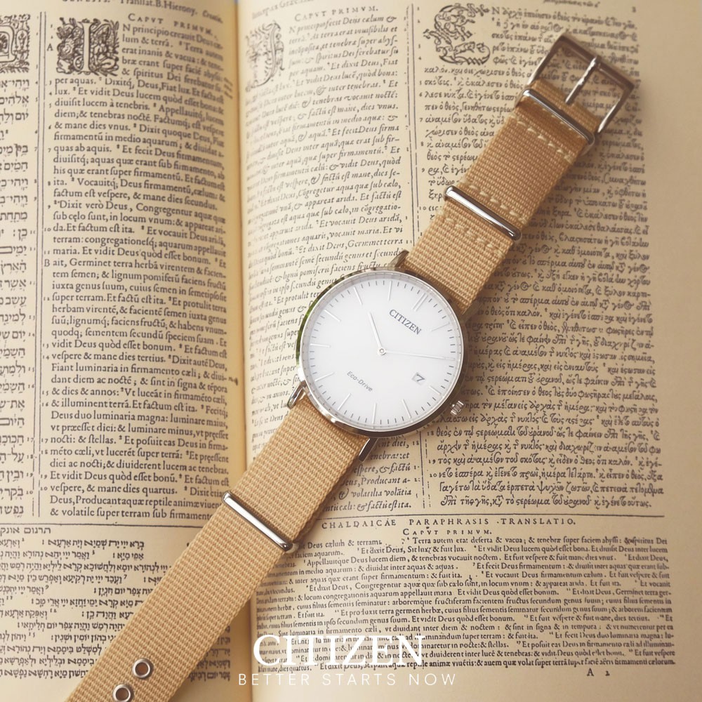 Đồng Hồ Nam Citizen Dây Vải Nato AU1080-20A - Mặt Trắng (Sapphire)
