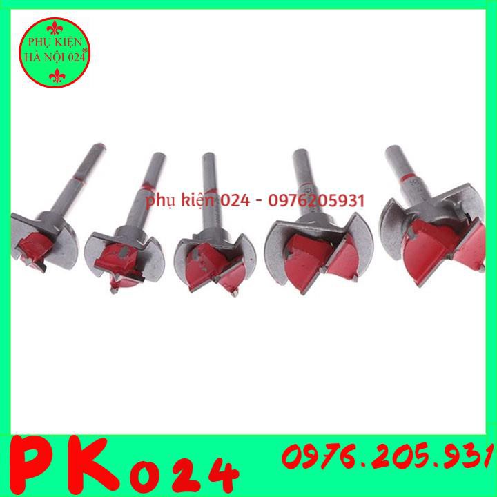 Bộ 5 Mũi Khoan Khoét Lỗ Gỗ, Nhựa Đường Kính 15-35mm cao cấp