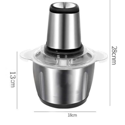 Máy xay thịt - máy xay sinh tố cầm tay - cối Inox 4 lưỡi đa năng, công suất 250W xay thịt, tỏi ớt, rau củ quả