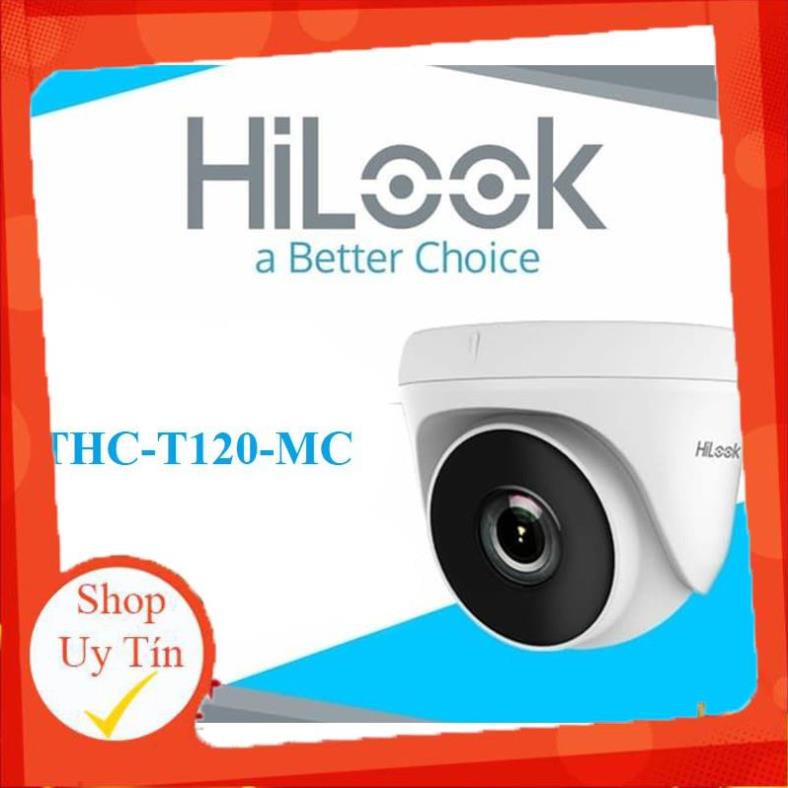 [Mã 154ELSALE2 giảm 7% đơn 300K] Camera Dome HD-TVI hồng ngoại 2.0 Megapixel HILOOK THC-T120-M - Hàng chính hãng