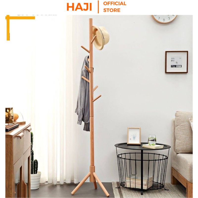 Cây treo quần áo chân gỗ vững chắc chống đổ HAJI A60