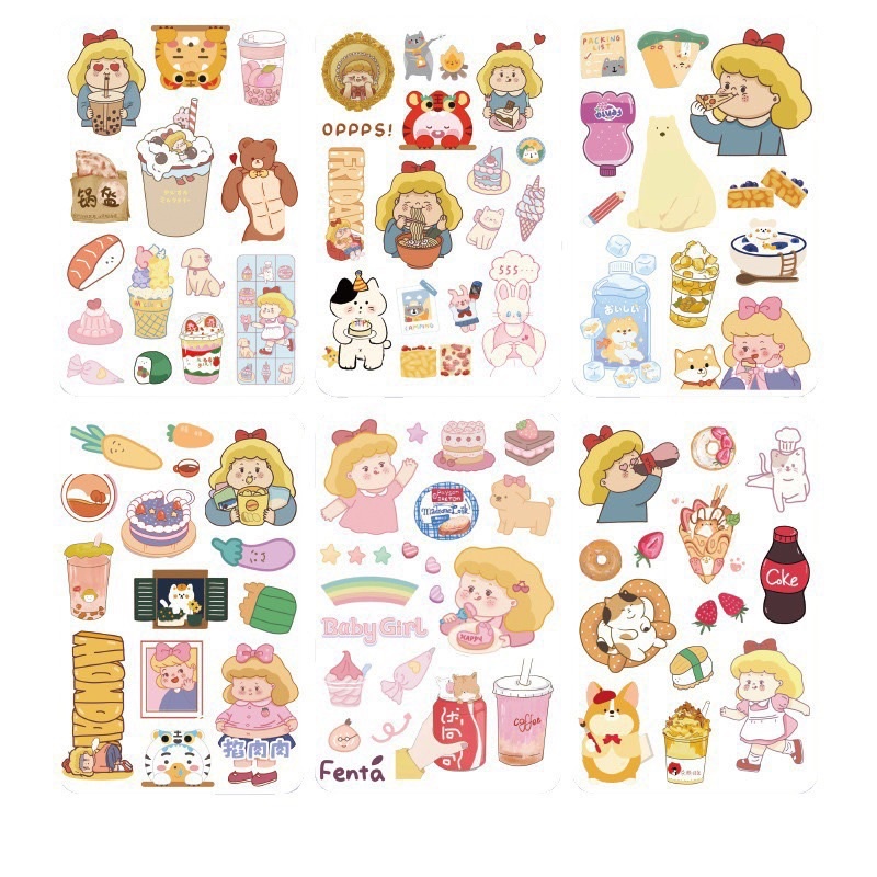 Set sticker dán 6 tấm mã đẹp trang sổ DIY, bullet journal, planner