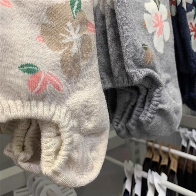 Vớ Thể Thao Mềm Mại Thoáng Khí In Họa Tiết Hoa Phong Cách Nhật Bản Cho Nữ Sinh