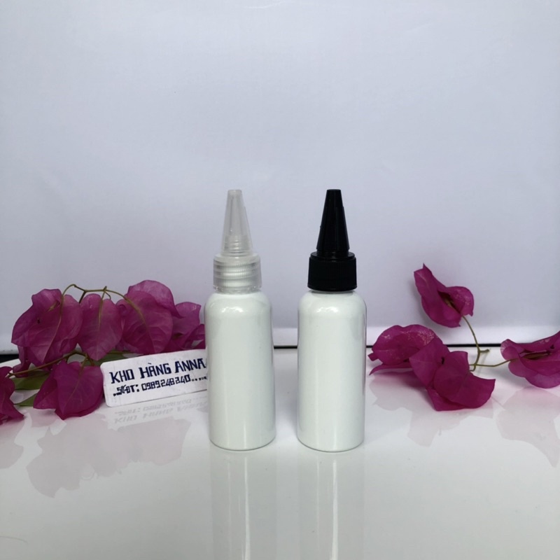 Chai Nhựa Rỗng NHỎ 50Ml đựng Mỹ phẩm - Chai nhựa màu Trắng/ Nâu/ Xanh / Trong xịt giọt, xịt sương, nắp nhọn, nắp bật