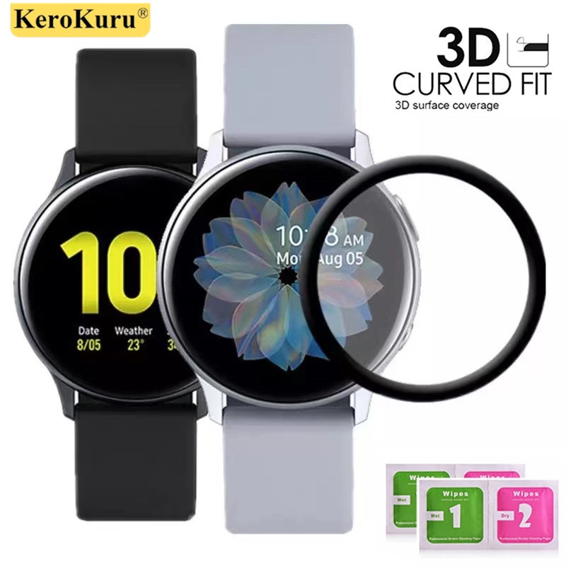 Set 1 / 2 / 3 Kính Cường Lực 20D Viền Cong Bảo Vệ Màn Hình Đồng Hồ Samsung galaxy Watch Active 2 4 40mm 44mm