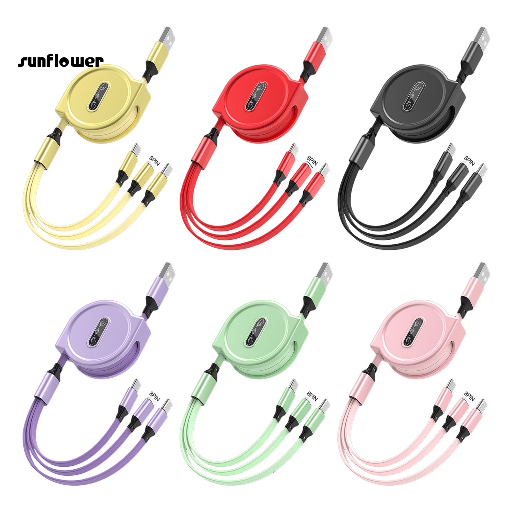 Dây cáp sạc LENOVO ba đầu 8 Pin Micro USB Type-C chất lượng cao