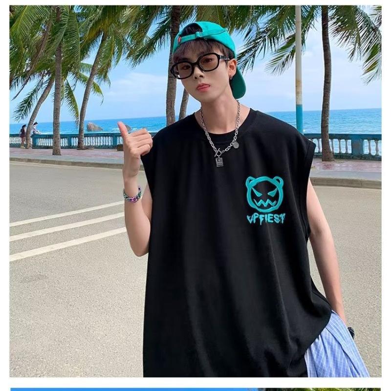 Áo Thun Cotton Sát Nách In Họa Tiết Graffiti Thời Trang Phong Cách Harajuku Cho Nam Và Nữ Size M-5XL