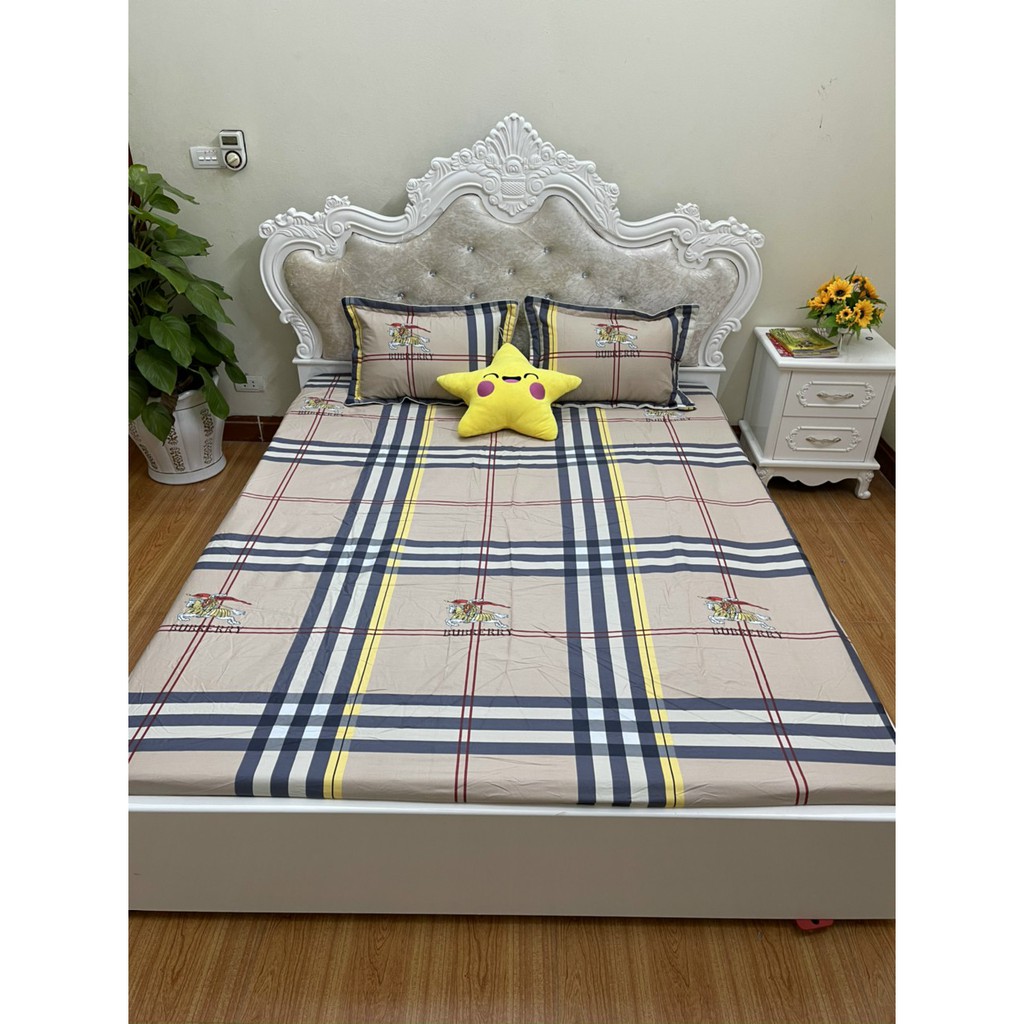 [XẢ HÀNG] Set Ga Gối Cotton Hàn - Ga gối Cotton100% Không lo bai xù, Vỏ gối được trần bông  [Loại Đẹp]