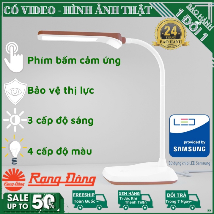 Đèn Học Để Bàn Chống Cận Rạng Đông RD-RL-36.LED - 6W Phím bấm cảm ứng Sử dụng chip LED Samsung Bảo hành 2 năm