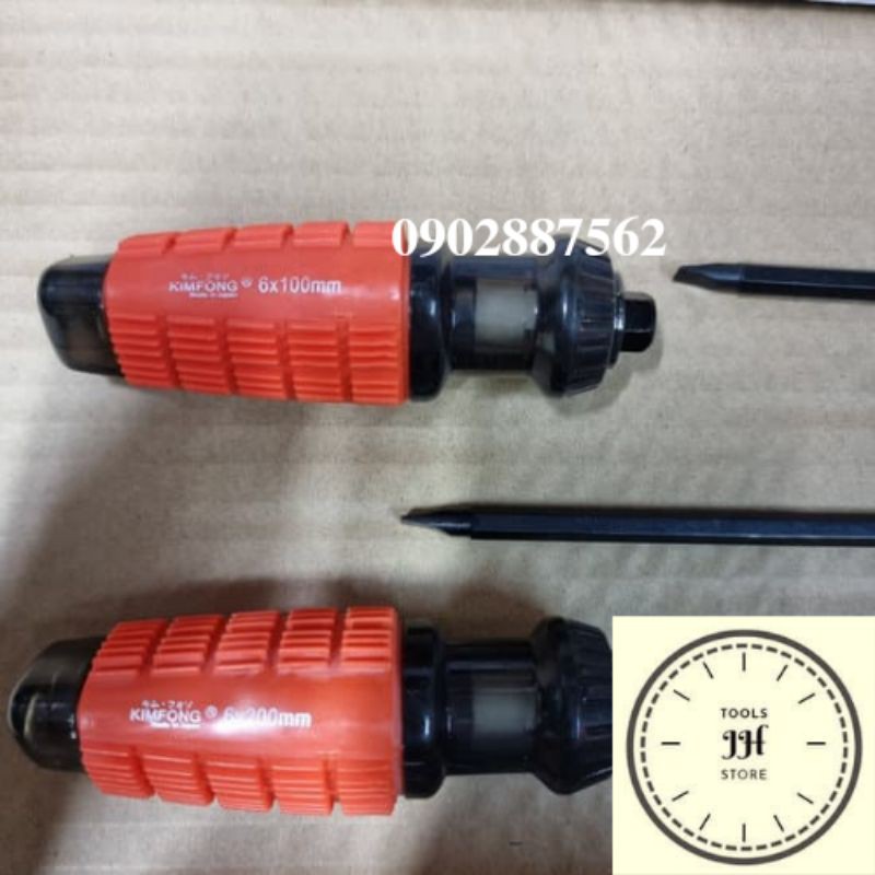Tua vít 2 đầu kimfong hàng japan cán thơm 6mm thép đen đủ size