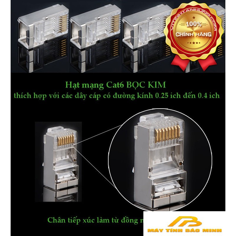 Túi 10 Hạt Mạng Ugreen 20333 Chuẩn CAT6 Bọc Inox - Hàng Chính Hãng