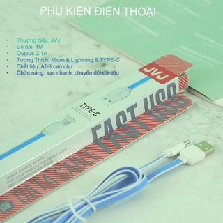 Cáp sạc nhanh jvj sa-21 cổng micro usb cho điện thoại android - dây sạc micro usb 1m | bh 6 tháng