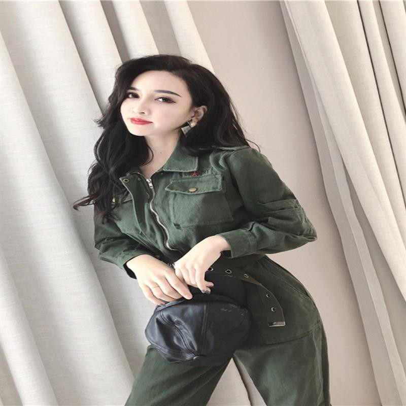 Jumpsuit Ống Rộng Thiết Kế Mỏng Quyến Rũ Thời Trang