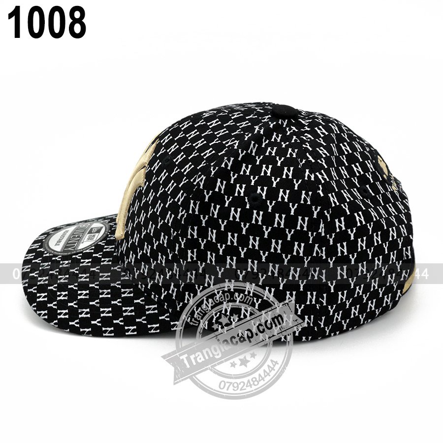 NÓN KẾT MLB MONOGRAM NY NÂU ĐEN