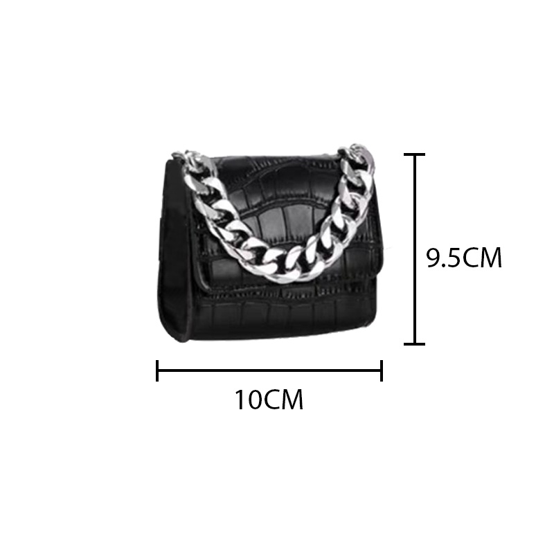 Túi hộp vuông túi mini dây xích túi ví thắt lưng thời trang da rắn