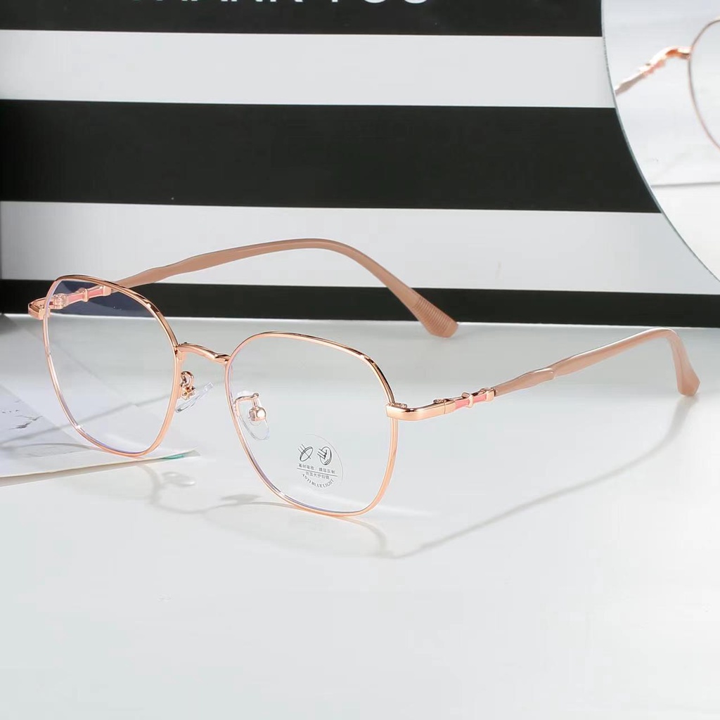 Gọng kim loại thời trang nam nữ 0 độ - có thể cắt cận theo yêu cầu z72679