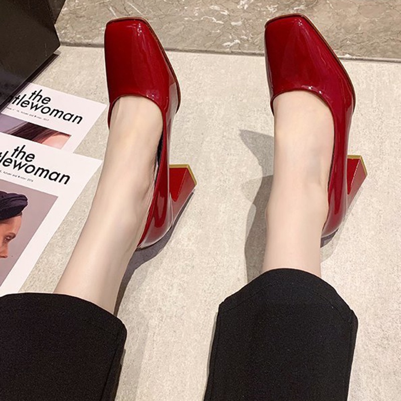 Giày Cao Gót Mũi Vuông Phong Cách Pháp Thời Trang Cho Nữ