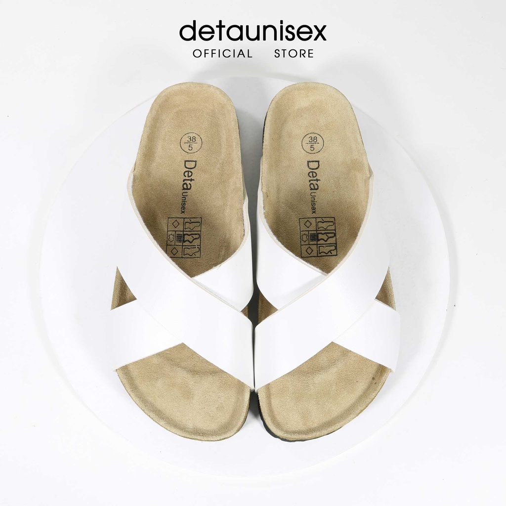 Dép Birken Đế Trấu Unisex Quai Chéo Chữ X DETAUNISEX - DETA23