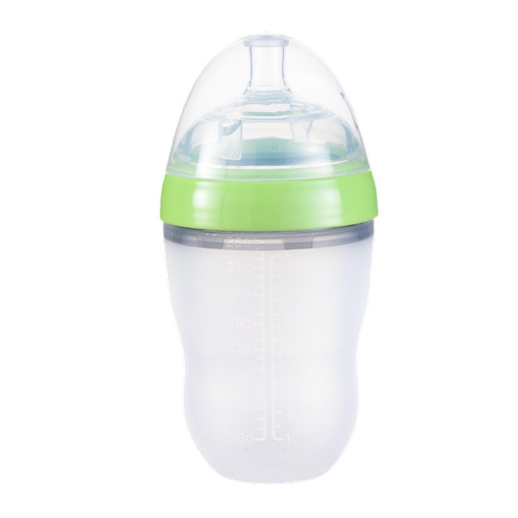 (Tặng kèm tay cầm bình) Bình sữa Silicone siêu mềm We happy dung tích 150/250ml