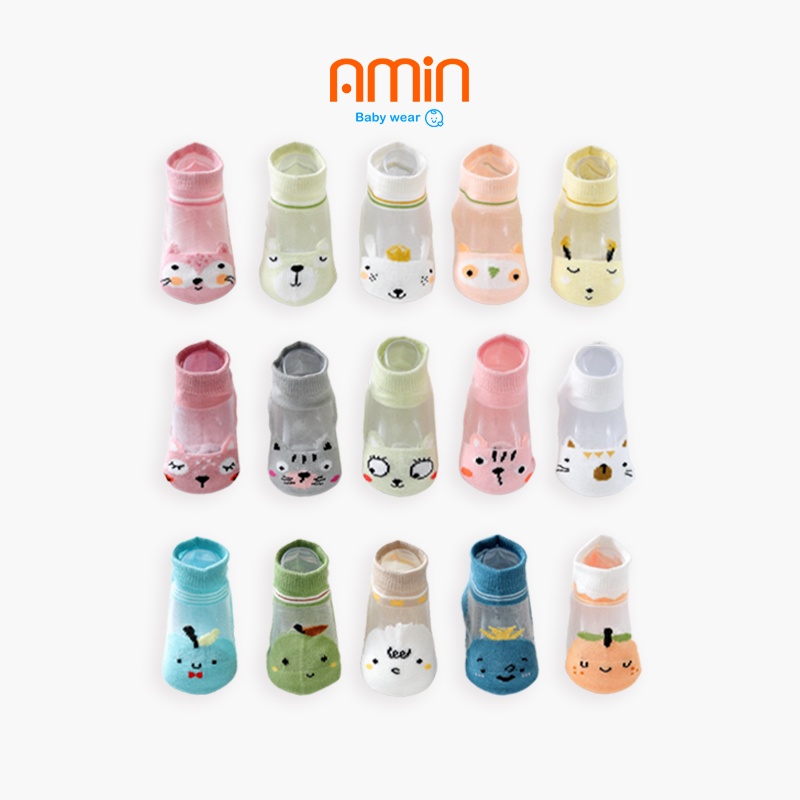 Set 5 đôi tất lưới sơ sinh đến 5 tuổi, vớ hàn quốc cho bé gái cotton mềm mịn