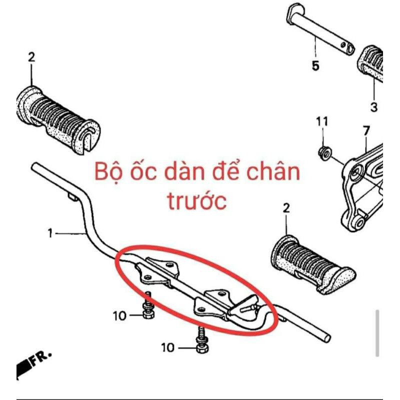 Bộ 4 ốc bắt dàn để chân trước xe Dream