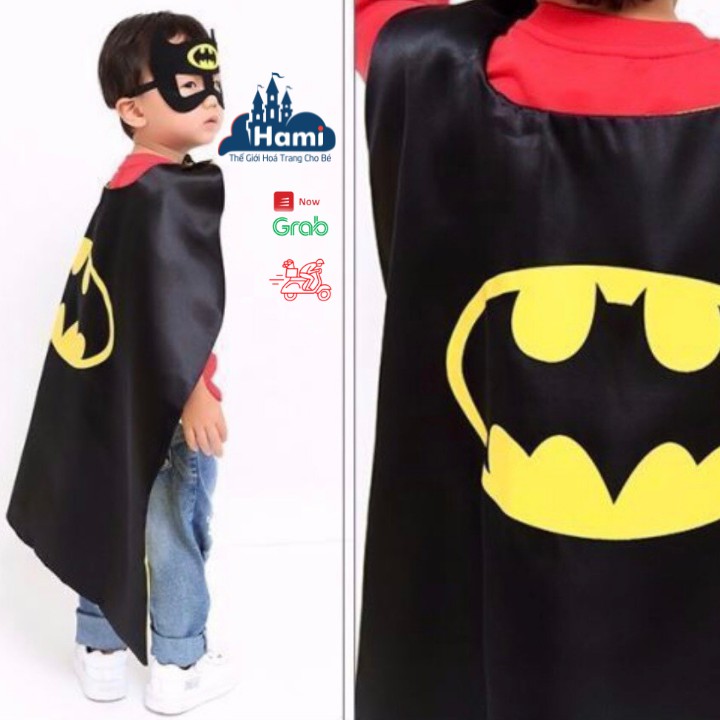 Áo choàng, khăn choàng siêu nhân hóa trang người dơi batman cho bé kèm mặt nạ che mắt hm03612