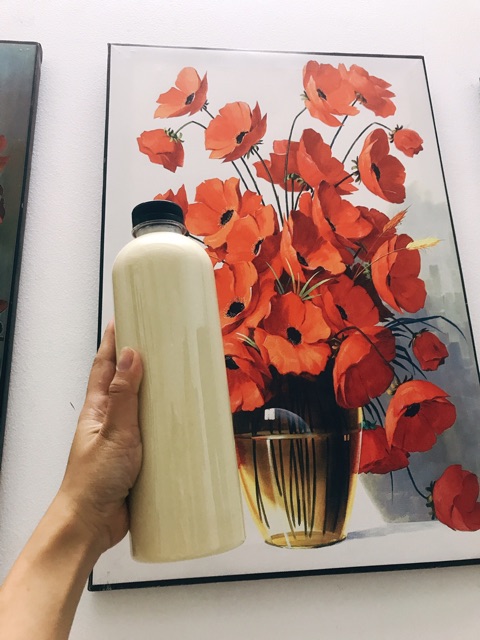 Chai nhựa pet 1000 ml (1lit) kèm nắp fi 28 dáng dài
