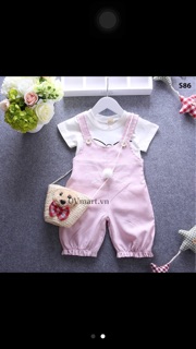 Set yếm mèo cho bé gái