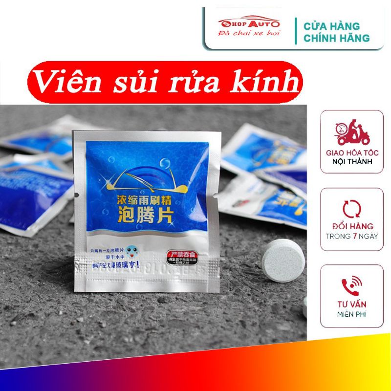 Viên sủi rửa kính, pha nước rửa kính ô tô, nước rửa kính oto làm từ viên rửa kính ô tô, viên rửa kính ô tô
