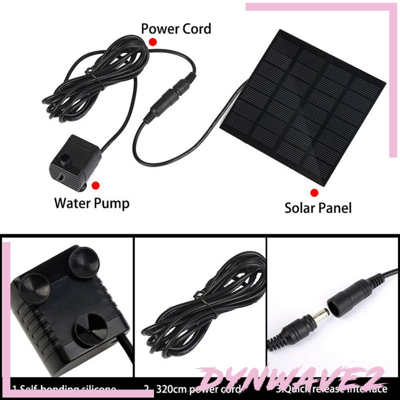 [DYNWAVE2]Solar Fountain with Panel Water Pump Solar Panel Kit Upgrade Solar Pump Kit