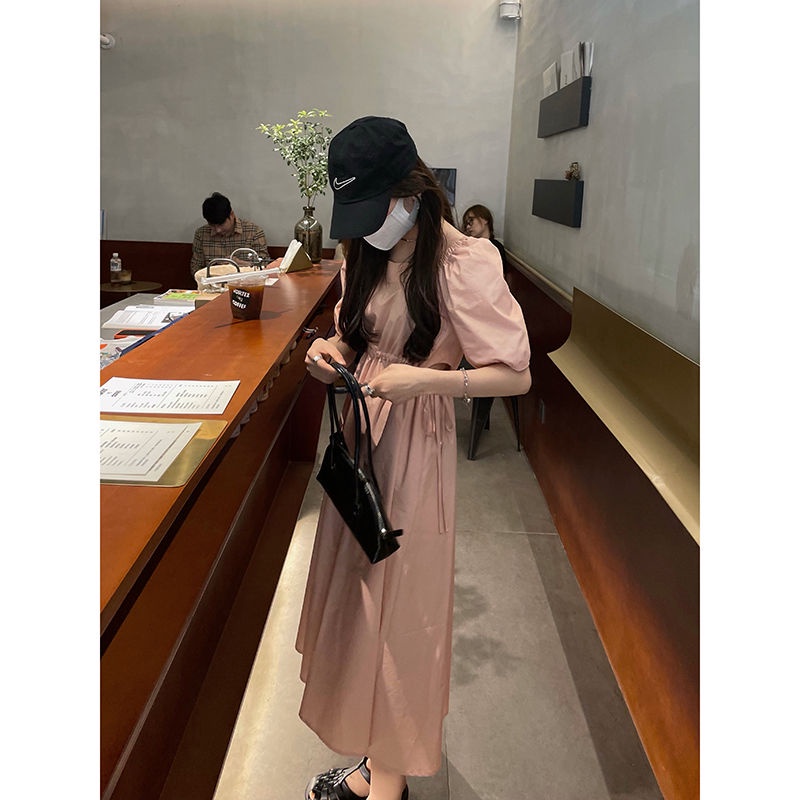 Đầm công chúa tay phồng dáng rộng thiết kế mới phong cách retro thanh lịch