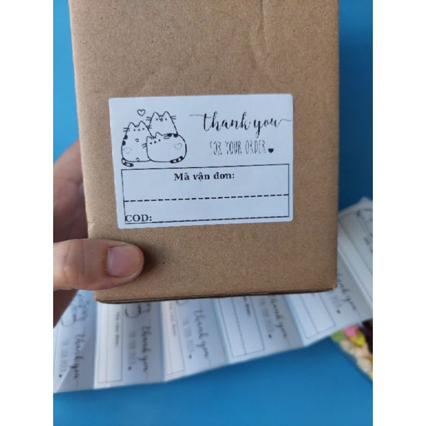 Tem ghi mã vận đơn, phiếu gửi hàng cute kích thước 7x5cm