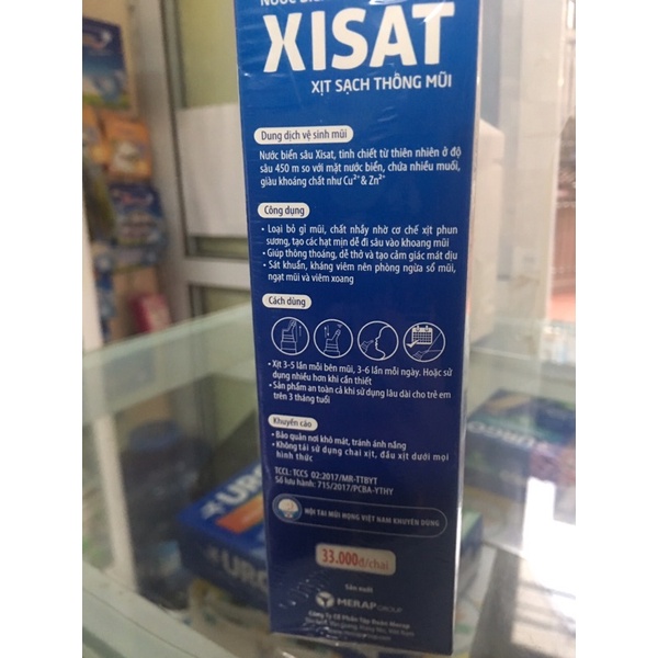 Nước biển sâu xịt mũi XISAT chai 75ml thông mũi , rửa mũi,làm sạch